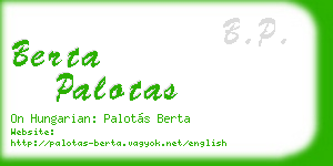 berta palotas business card